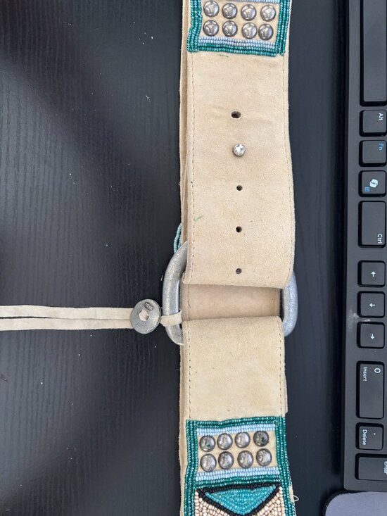 Double D Ranch Beaded Suede Belt Size 36 main image 6